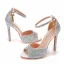 Charmant Weiß Multifarben Strass Brautschuhe 2022 11 cm Stilettos Peeptoes Hochzeit Sandaletten Hochhackige