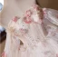 Flower Fairy White Beading Appliques Rhinestone Light Wedding Dresses Prom Dresses 2024 Ball Gown Off-The-Shoulder Short Sleeve Backless Floor-Length / Long Wedding