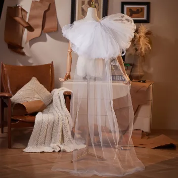 Unusual White Handmade Wedding Jackets Wraps 2025 Tulle