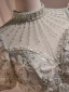 Vintage / Retro Sage Green Beading Pearl Flower Sequins Prom Dresses Ball Gown 2023 High Neck Short Sleeve Backless Floor-Length / Long Prom Formal Dresses