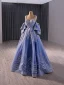 High-end Pool Blue Sequins Prom Dresses 2024 A-Line / Princess Spaghetti Straps Sleeveless Backless Floor-Length / Long Prom Formal Dresses
