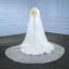 Haut de Gamme Ivoire Satin Paillettes Robe De Mariée 2022 Trompette / Sirène V-Cou Sans Manches Dos Nu Train De Balayage Mariage