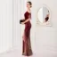Charmant Doré Paillettes Robe De Soirée 2022 Trompette / Sirène Bretelles Spaghetti Manches Courtes Perlage Gland Dos Nu Longue Fendue devant Soirée Robe De Ceremonie