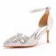 Chic / Belle Noire Faux Diamant Promo Sandales Femme 2023 Bride Cheville 7 cm Talons Aiguilles À Bout Pointu Sandales Talons Hauts
