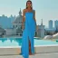 Fashion Yellow Holiday Split Front Evening Dresses 2022 Trumpet / Mermaid One-Shoulder Sleeveless Backless Floor-Length / Long Formal Dresses