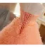 Chic / Belle Orange Perlage Volants en Cascade Robe De Bal 2025 Princesse Bustier Sans Manches Dos Nu Train De Balayage Promo Robe De Ceremonie