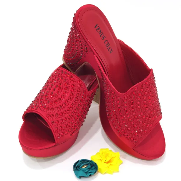 Chic / Beautiful Black Rhinestone Evening Party Womens Sandals Clutch Bags 2023 10 cm Thick Heels Open / Peep Toe Sandals High Heels Clutch Bags
