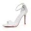 Minimaliste Blanche 10 cm Talons Aiguilles Bride Cheville Chaussure De Mariée 2025 Mariage Talons Hauts Sandales Peep Toes / Bout Ouvert Chaussure De Mariée