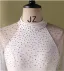 Elegant Hvide Rhinestone Gallakjoler 2024 Havfrue Høj Hals Ærmeløs Lange Galla Kjoler