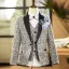 Scintillantes Gris Paillettes Manches Longues Costume Garçon Mariage 2025 Mariage Bijoux De Corps Manteau Pantalon Chemise Cravate Gilet