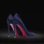 Chic / Beautiful Navy Blue Evening Party Leather Red Sole Pumps 2023 8 cm Stiletto Heels Pointed Toe Pumps High Heels