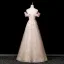 Scintillantes Charmant Blanche Perlage Appliques Paillettes Robe De Bal 2025 Princesse De l'épaule Manches Courtes Dos Nu Longue Robe De Ceremonie