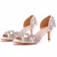 Charming White Rhinestone Wedding Shoes 2023 6 cm Stiletto Heels Open / Peep Toe Wedding Sandals High Heels