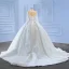 Luxury / Gorgeous White Handmade  Beading Sequins Wedding Dresses 2023 Ball Gown High Neck Long Sleeve Court Train Wedding