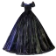 Élégant Bleu Marine Robe De Bal 2022 Robe Boule Encolure Carrée Manches Courtes Dos Nu Noeud Longue Promo Robe De Ceremonie