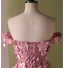 Chic / Beautiful Blushing Pink Pearl Appliques Prom Dresses 2024 A-Line / Princess Off-The-Shoulder Sleeveless Backless Floor-Length / Long Prom Formal Dresses