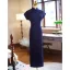 Chinese style Vintage / Retro Dark Green Prom Cheongsam 2024 Trumpet / Mermaid High Neck Short Sleeve Floor-Length / Long