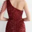 Glitzernden Dunkelgrün Perlenstickerei Pailletten Gespaltete Front Abendkleider 2024 Meerjungfrau One-Shoulder Ärmellos Rückenfreies Lange Abend Festliche Kleider