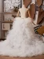Charmant Blanche Volants en Cascade Mariage châle 2025 Tulle