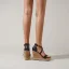 Vintage / Retro Summer Black Street Wear Waterproof Womens Sandals 2023 Ankle Strap 11 cm Wedges Open / Peep Toe Sandals