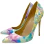 Ungewöhnlich Multifarben Gekritzel Ball Pumps 2022 12 cm Stilettos Spitzschuh Pumps Hochhackige