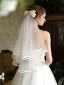Modest / Simple White Bow Wedding Veils 2026 Tulle