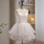 Sexy White Pearl Short Party Dresses 2023 Spaghetti Straps Sleeveless Backless Cocktail Party Evening Party Formal Dresses