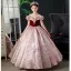 Elegant Burgundy Prom Flower Girl Dresses 2022 Ball Gown Ruffle Scoop Neck Sequins Short Sleeve Floor-Length / Long Flower Girl Dresses