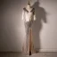 Scintillantes Sexy Champagne Paillettes Robe De Soirée 2022 Trompette / Sirène V-Cou 3/4 Manches Dos Nu Fendue devant Longue Robe De Ceremonie