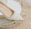 Charming Silver Beading Pearl Rhinestone Wedding Shoes 2024 7 cm Stiletto Heels Pointed Toe Wedding Pumps High Heels