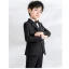 Modern / Fashion Black Long Sleeve Boys Wedding Suits 2023 Coat Pants Shirt Tie Vest Wedding