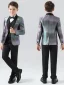 Argenté 5 pièces Mariage Costume Garçon Mariage 2024 Manteau Pantalon Chemise Cravate Gilet
