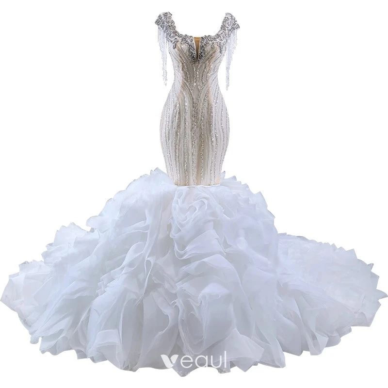 Rhinestone Mermaid Wedding Dress