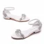 Sexy Blanche Faux Diamant Chaussure De Mariée 2023 Bride Cheville Talon Bas Peep Toes / Bout Ouvert Mariage Sandales Talons Hauts