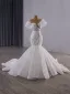 Luxury / Gorgeous White Handmade  Beading Pearl Sequins Rhinestone Wedding Dresses 2025 Trumpet / Mermaid Strapless Sleeveless Backless Court Train