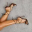 Sexy Brown Cocktail Party Womens Sandals 2022 Ankle Strap 11 cm Stiletto Heels Open / Peep Toe Sandals High Heels