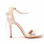 Élégant Blanche Perle Bride Cheville Noeud Soirée Sandales Femme 2023 10 cm Talons Aiguilles Talons Hauts Peep Toes / Bout Ouvert Sandales