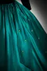 Vintage / Retro Dark Green Satin Prom Dresses 2024 Ball Gown V-Neck Long Sleeve Backless Floor-Length / Long Prom Formal Dresses
