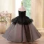 Chic / Beautiful Black Appliques Sequins Birthday Flower Girl Dresses 2025 Ball Gown Scoop Neck Sleeveless Floor-Length / Long Tulle