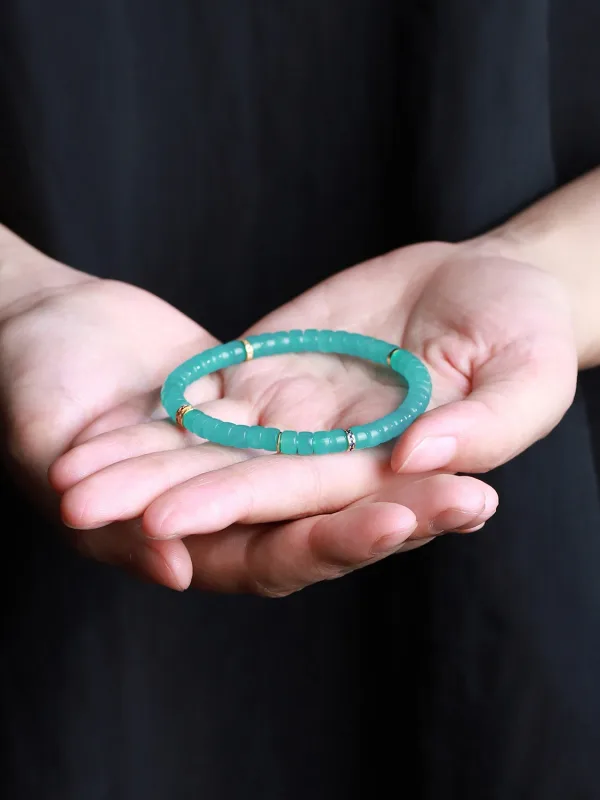 Sjarmerende Himmelen Blå Håndlaget Naturlig Krystall Armbånd Tilbehør 2026