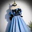Elegant Pool Blue Satin Prom Dresses 2022 A-Line / Princess Strapless Sleeveless Backless Bow Pearl Sequins Floor-Length / Long Formal Dresses