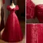 Chic / Belle Bordeaux Paillettes Robe De Bal 2022 Princesse Encolure Carrée Gonflée Manches Courtes Dos Nu Noeud Longue Promo Robe De Ceremonie