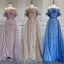 High End Meeresblau Handgefertigt Perlenstickerei Pailletten Gespaltete Front Ballkleider 2024 Meerjungfrau Bandeau Kurze Ärmel Rückenfreies Lange Ball Festliche Kleider