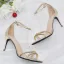 Sexy Gold Rhinestone Evening Party Womens Sandals 2022 Leather Ankle Strap 8 cm Stiletto Heels Open / Peep Toe Sandals High Heels