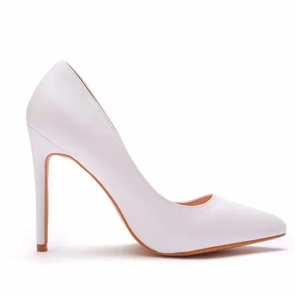 Schöne Weiß Büro OL Pumps 2023 11 cm Stilettos Spitzschuh Pumps Hochhackige