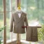 Fall Winter Coffee Long Sleeve Boys Wedding Suits 2024 Body Jewellery Coat Pants Shirt Tie