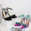 Schöne Schwarz Abend Sandalen Damen 2022 11 cm Stilettos Schleife Knöchelriemen Spitzschuh Sandaletten Hochhackige