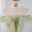 Modern / Fashion Sage Green Sequins Prom Dresses 2023 Ball Gown Off-The-Shoulder Sleeveless Backless Floor-Length / Long Prom Formal Dresses