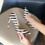 Fashion Street Wear Yellow Stripe Pumps 2023 12 cm Stiletto Heels Pointed Toe Pumps High Heels