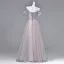 Bling Bling Lavande En Dentelle Papillon Appliques Paillettes Robe De Soirée 2026 Princesse De l'épaule Manches Courtes Dos Nu Longue Robe De Ceremonie